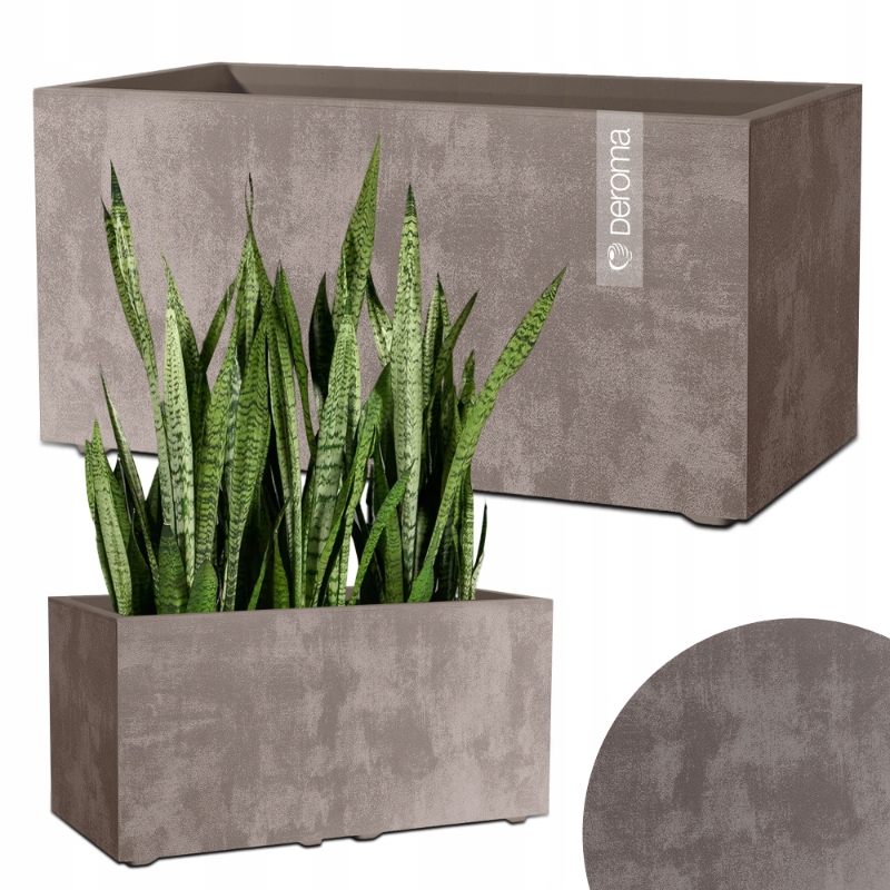 Donica Doniczka Prostokątna Deroma Efekt Betonu 79CM Millennium Piaskowa