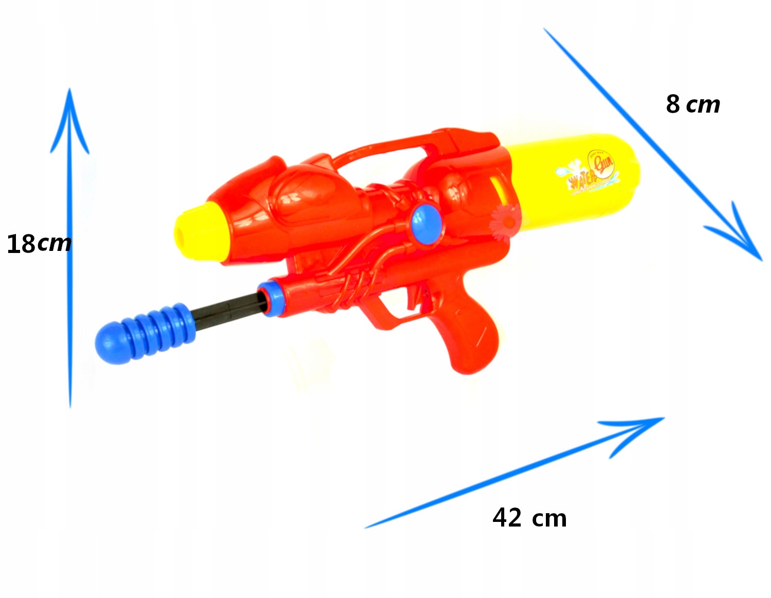 BROŃ WODNA PISTOLET ARMATKA PSIKAWKA SIKAWKA 42CM Rodzaj pistolety