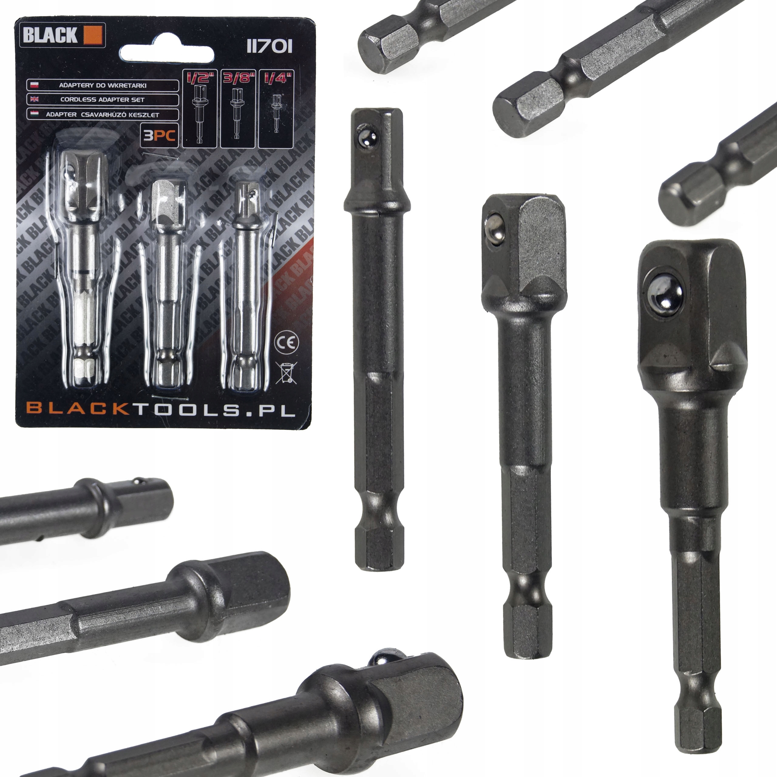 

Redukcje Adaptery Do Wkrętarki Nasadki 1/4 3/8 1/2