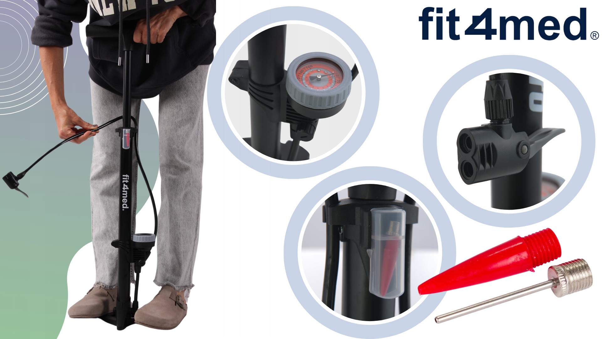 POMPKA ROWEROWA STOJĄCA Dunlop/Presta/Schrader SOLIDNA SZYBKO POMPUJE LEKKA Model Pompka Dunlop Manometr