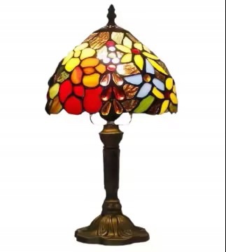 Lampa witrażowa w stylu Tiffany, wielokolorowa 48cm.