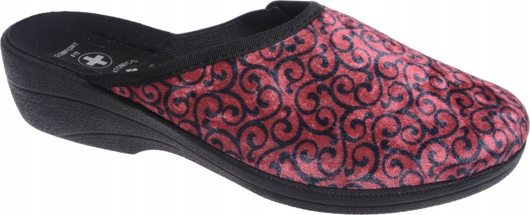 

Pantofle Damskie Profilowane Pełny Przód bordo 40