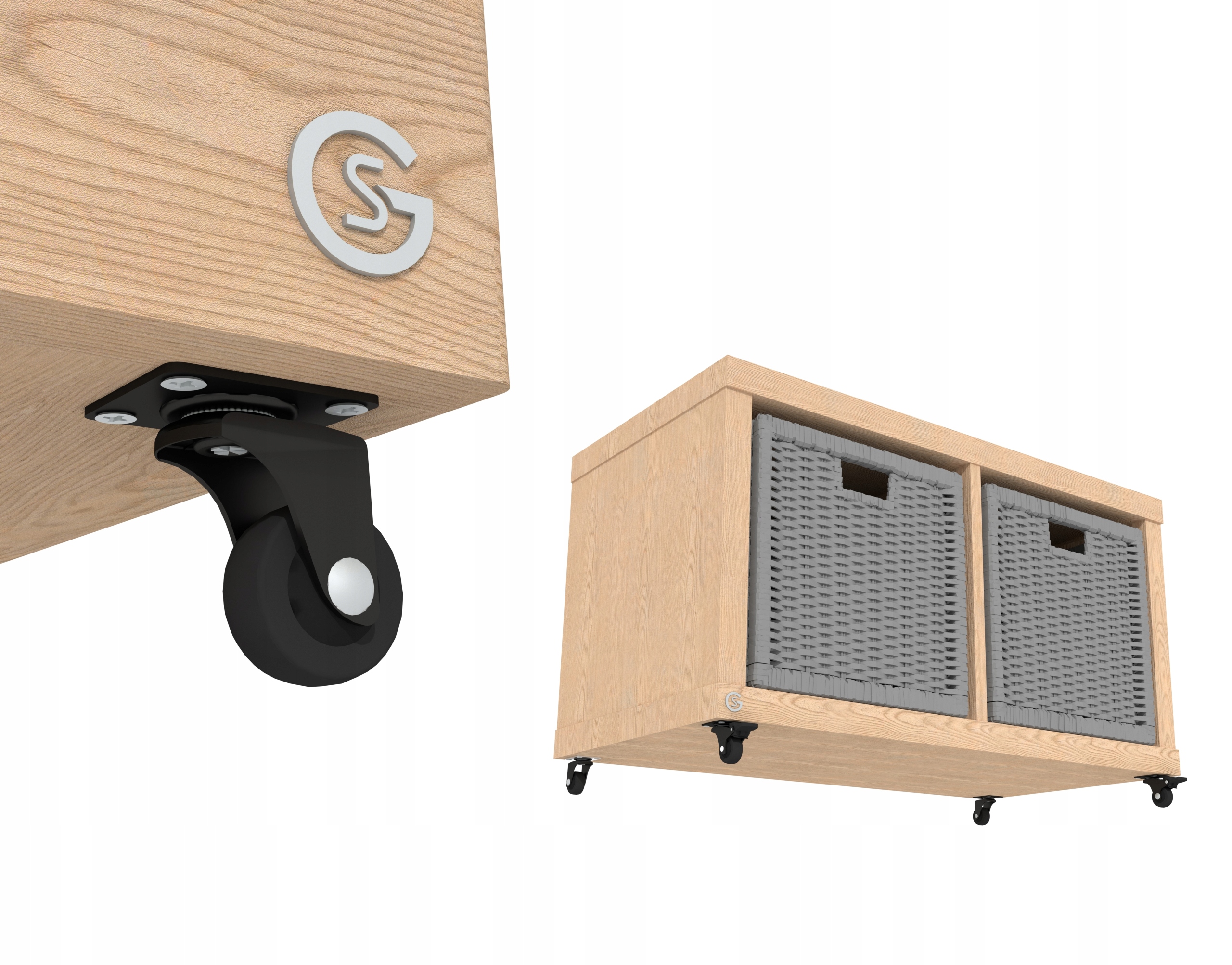 Kółko meblowe obrotowe, czarne, hamulec - zestaw Liczba sztuk w ofercie 4 szt.