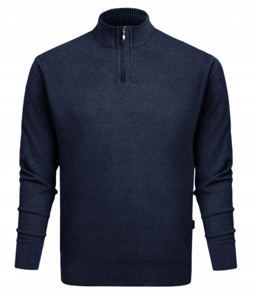 Vlněný svetr s vysokým výstřihem na zip Pako Jeans tmavě modrá barva XXL