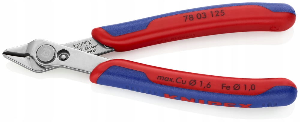 Szczypce tnące boczne dla elektroników "Super-Knips", Knipex 78 03 125