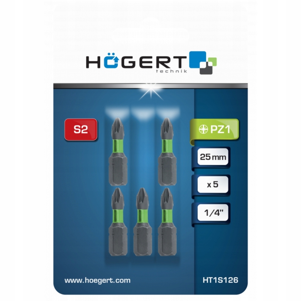 Bit 1/4” 25mm PZ1 5szt. Högert HT1S126 Marka Hoegert Technik
