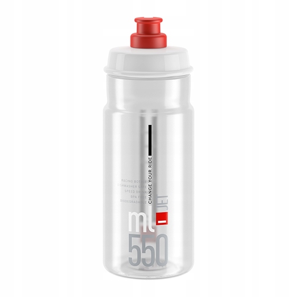 Bidon ELITE Jet Clear Czerwony 550ml