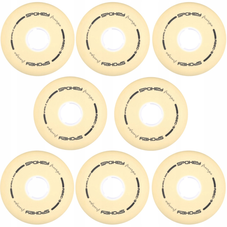 Spokey Sada 8 skateových koleček pro kolečkové brusle 80 mm ABEC-9