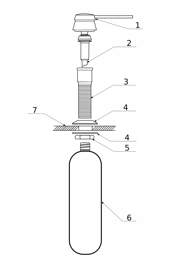DOZOWNIK DO PŁYNÓW DLA ZLEW ZLEWOZMYWAK GRANITOWY Kod producenta doz6kol