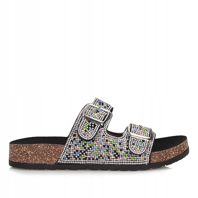 Módní nazouváky značky Sca'viola na platformě L-53 Black