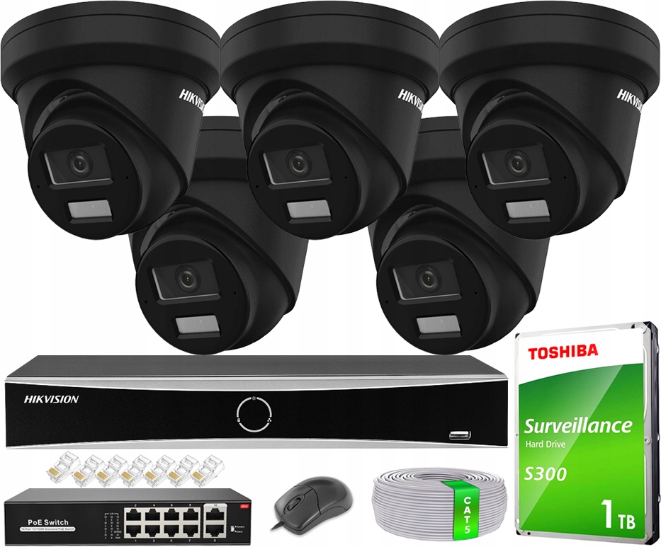 Monitorovacia sada 4MPx Hikvision Acusense 5x DS-2CD2343G2-LI2U HybridLight