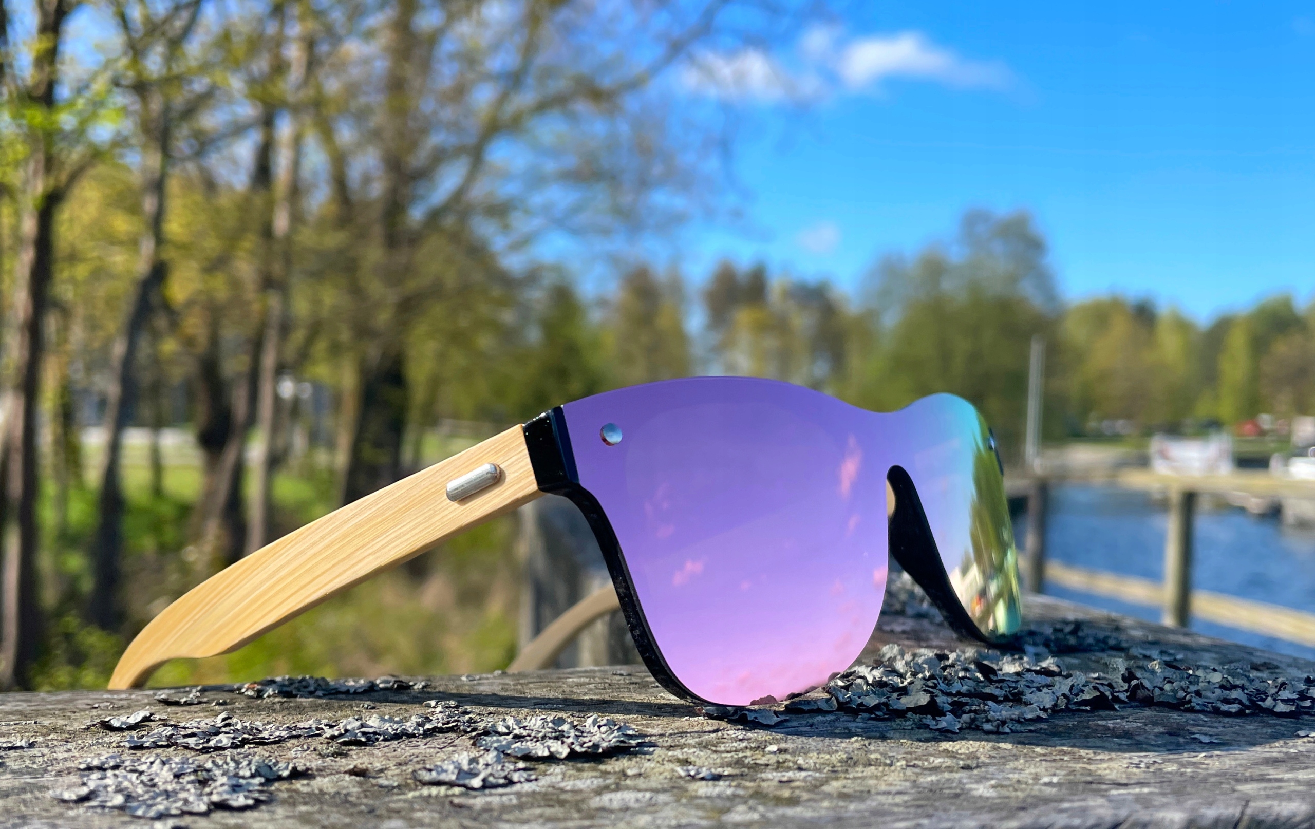 OKULARY PRZECIWSŁONECZNE LUSTRZANKI DREWNIANE Model 686