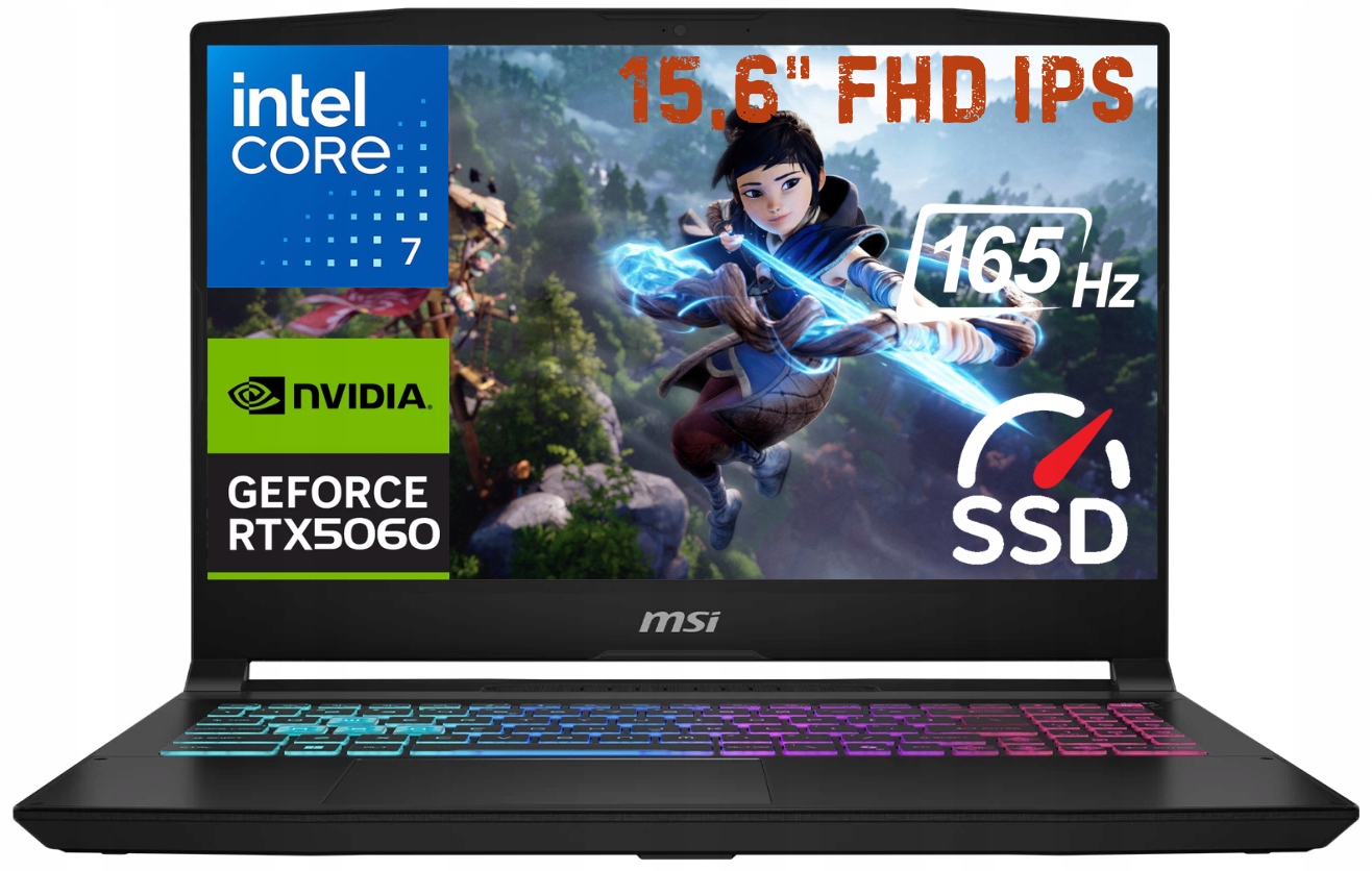 Msi Katana 15,6' 144Hz i7-14650HX DDR5 16GB Ssd 512GB Rtx 5060 W11