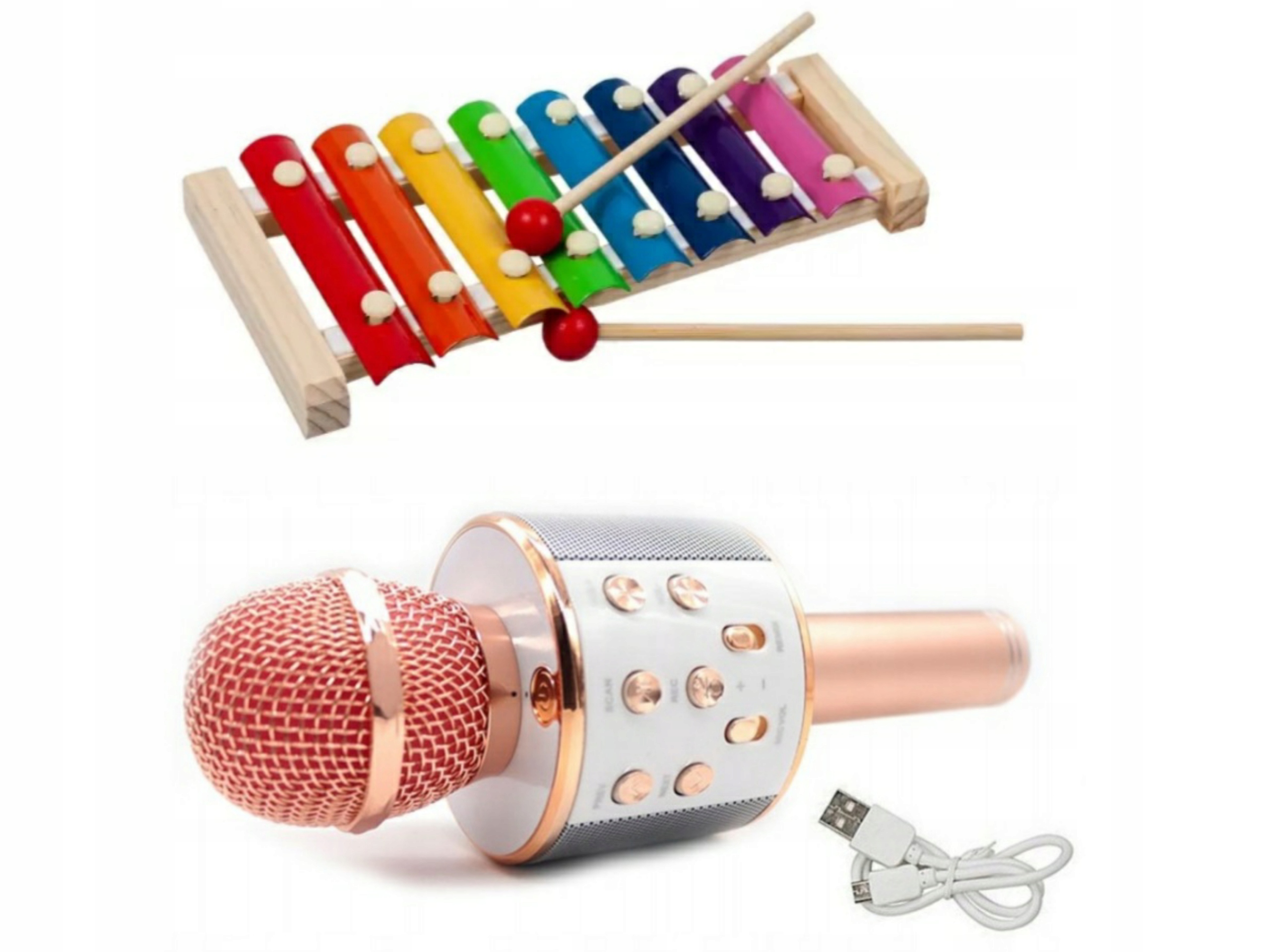 ZESTAW GRAJ I ŚWPIEWAJ CYMBAŁKI Mikrofon KARAOKE