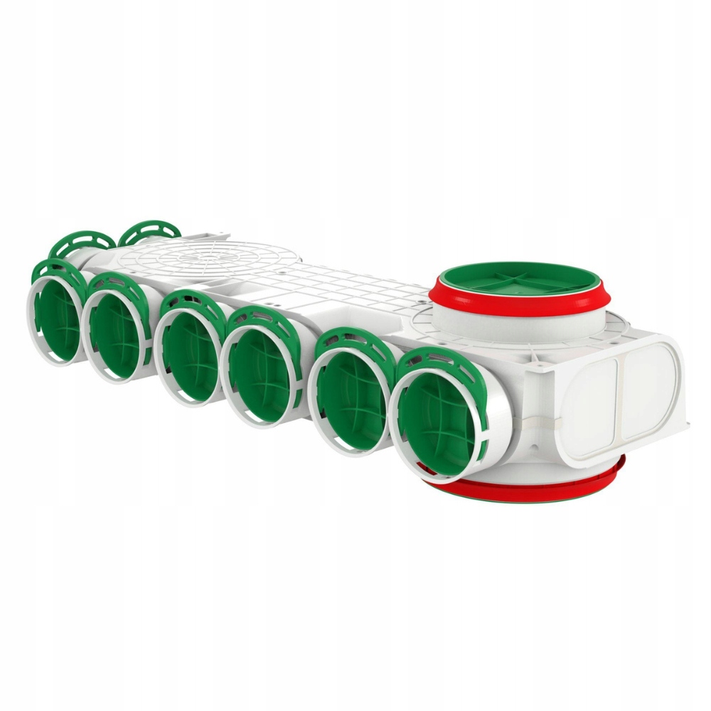 Rozvodná skříň rohový průchozí rozdělovač pravý fi160/200 8x90mm