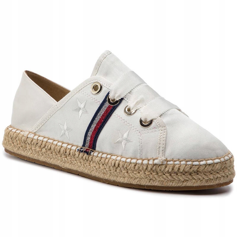 Espadrilky Tommy Hilfiger Ribbon FW0FW03801 Bílá