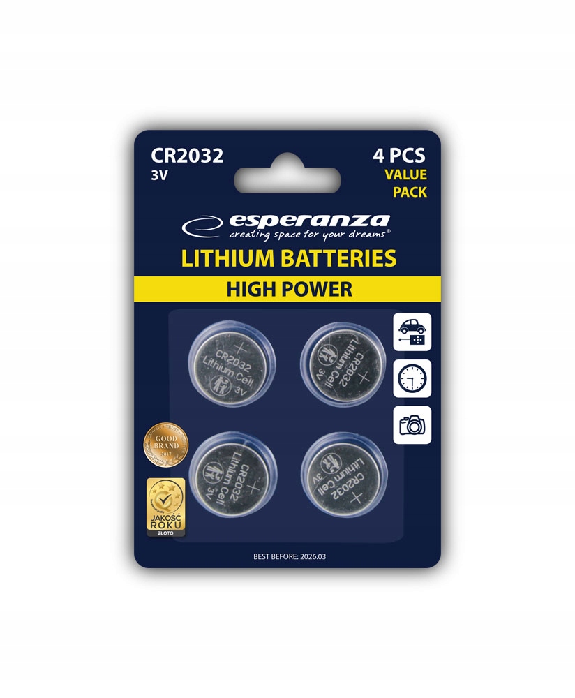 

Bateria CR2032 Guzikowa 3V Esperanza Baterie 4SZT