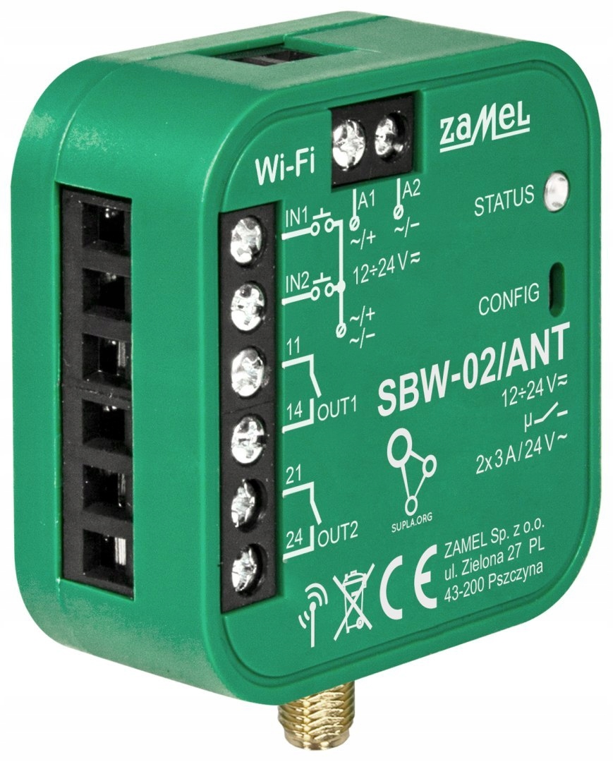 Inteligentný Ovládač Brán A Dverí SBW-02/ANT Wi-Fi, 12 24 V Ac/dc Zam