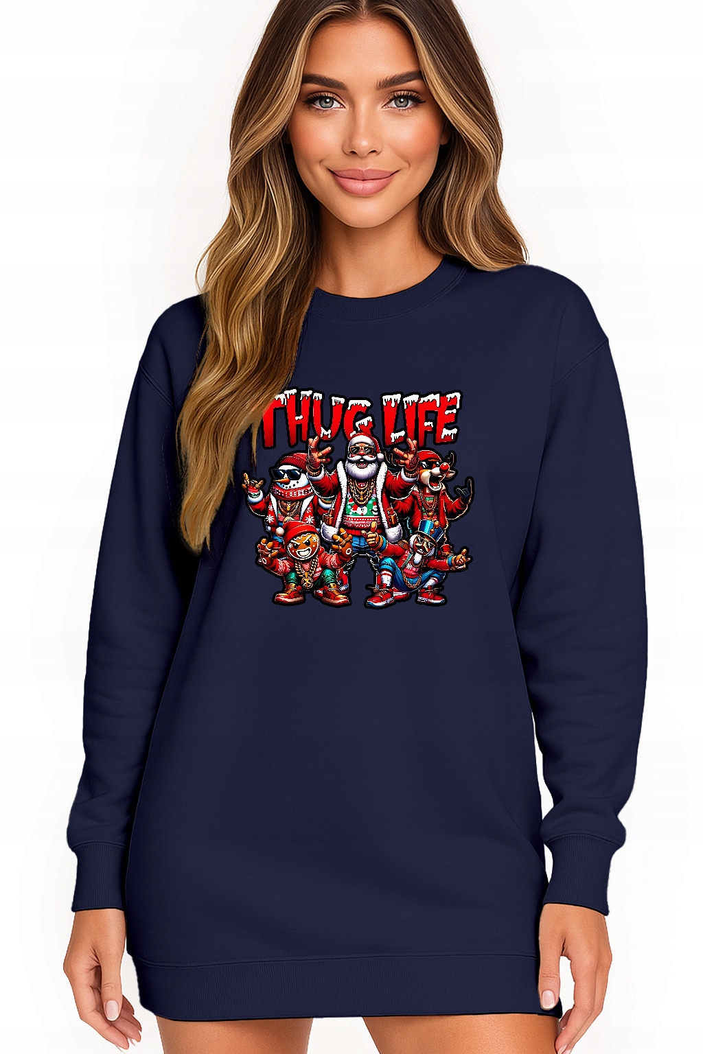 Mikina Vánoční Oversize Šaty Thug Life Dárek K Vánocům XXL