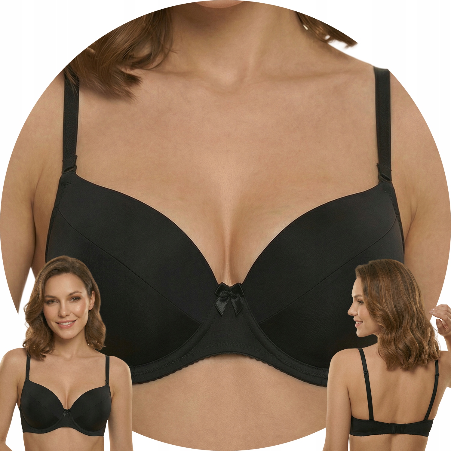 Vivisence 1089 černá odnímatelná ramínka Podprsenka 80C Push-up