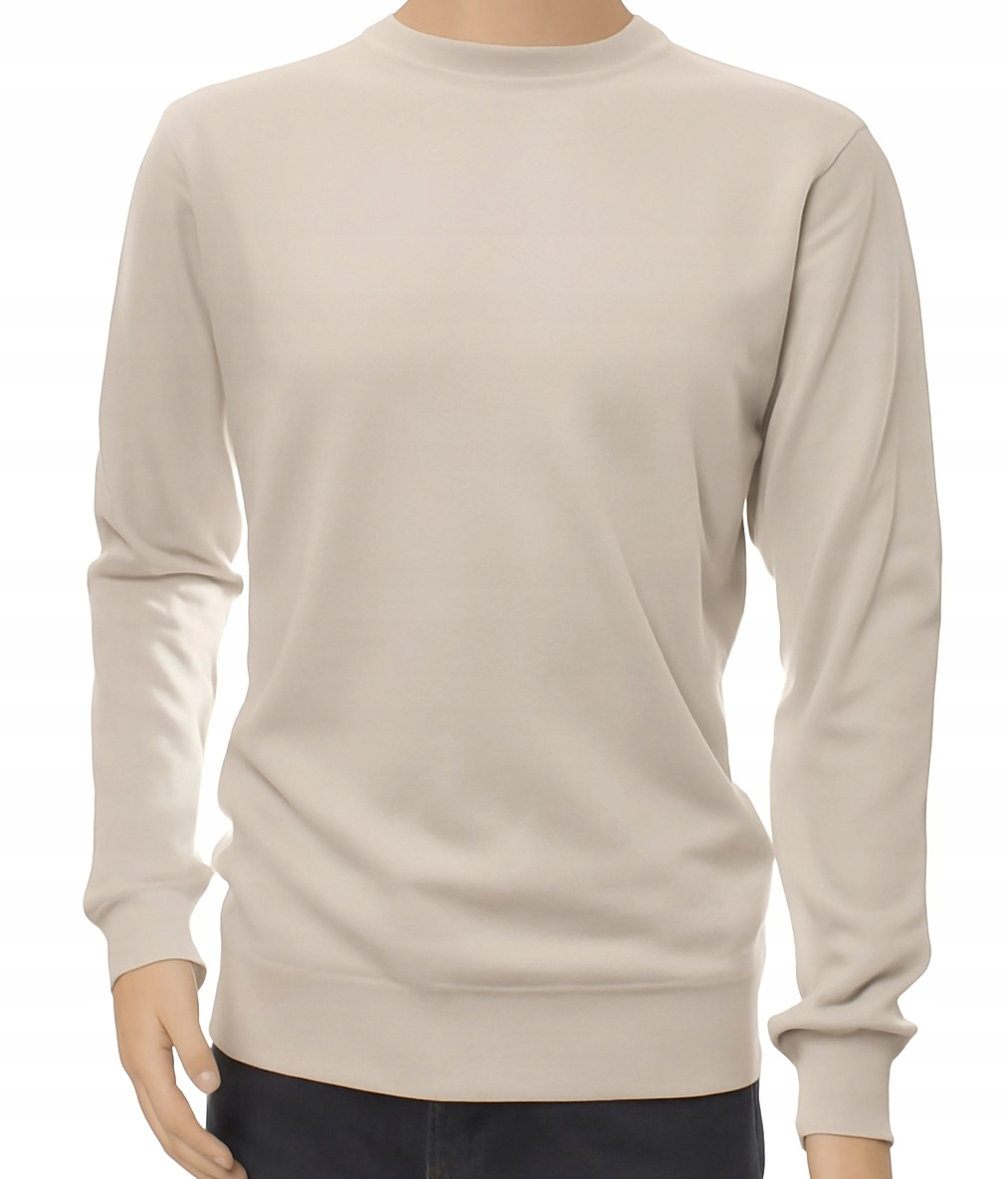 Pánský svetr z kašmíru a merino vlny merino kašmírový 4XL béžový 116