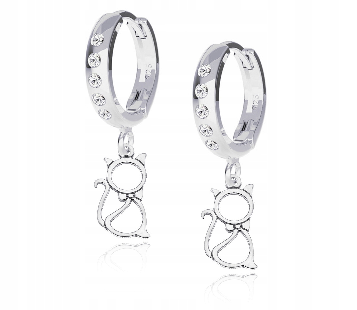 

Srebrne Kolczyki Kot Kotki W Muszce srebro 925