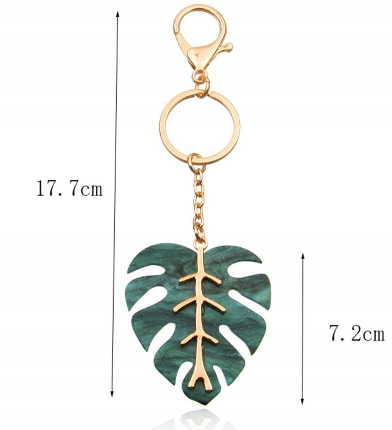 Liść Brelok breloczek do kluczy Monstera złoty Model 5905204483138