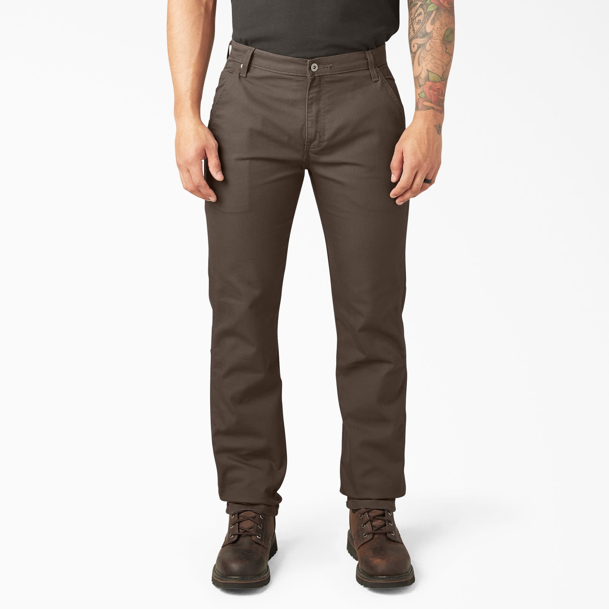 Dickies Hnědé Pánské Jednoduché Kalhoty S Knoflíkem 38x30 6FA