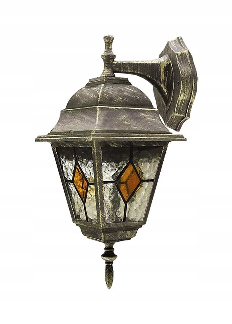 Venkovní nástěnné svítidlo klasické zlaté starožitné vitrážové IP43 Rabalux
