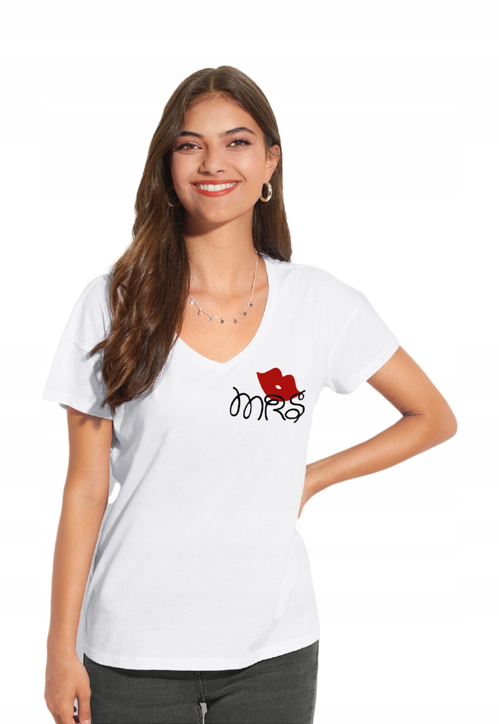 

Koszulka Bluzka Tshirt bawełna Mrs Usta Biała *L