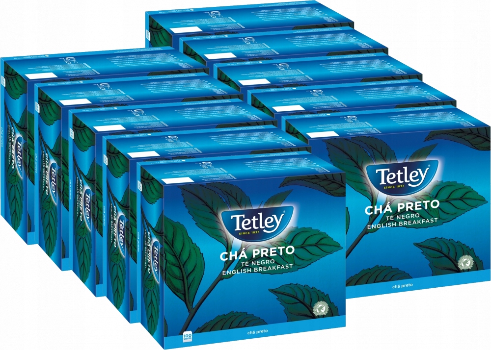 Herbata czarna w torebkach Tetley English Breakfast, 100 sztuk x 1.5g x10