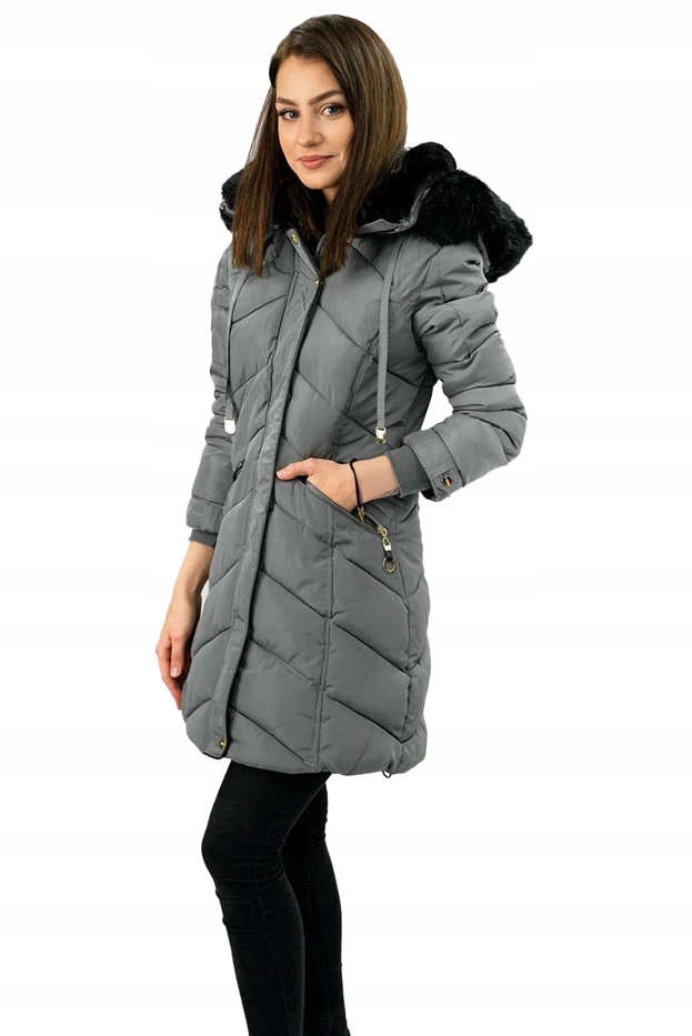 Pikovaná Bunda Kapuce W732 Šedá S (36)