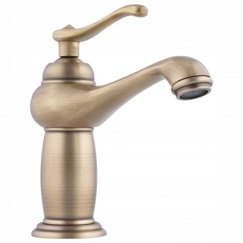 

Bateria umywalkowa stojąca retro kran złota