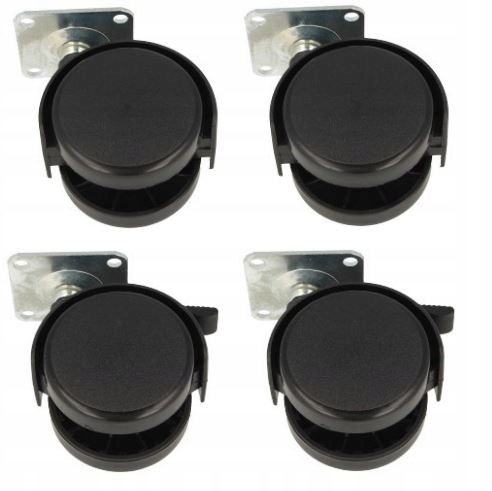 

Kółka meblowe fi50 na płytce komplet 4szt. 2+2ham