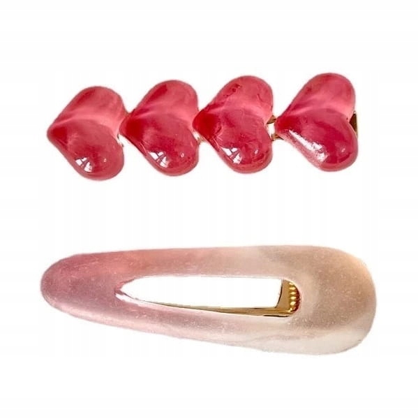 

Zestaw spinek spinka różowa akrylowa serduszko