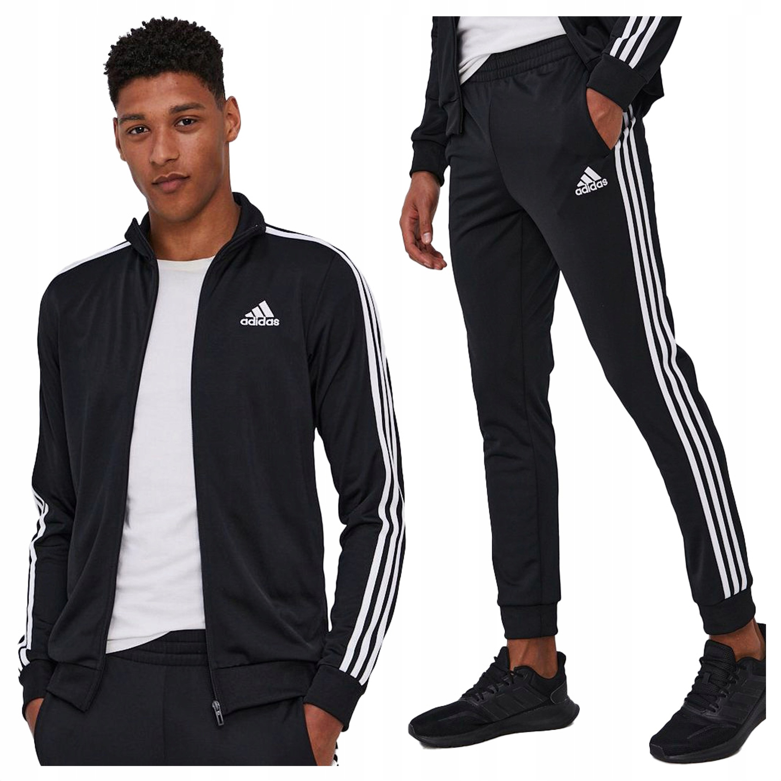 Adidas teplákovka pánský Mikina Kalhoty Černý sportovní komplet na trénink