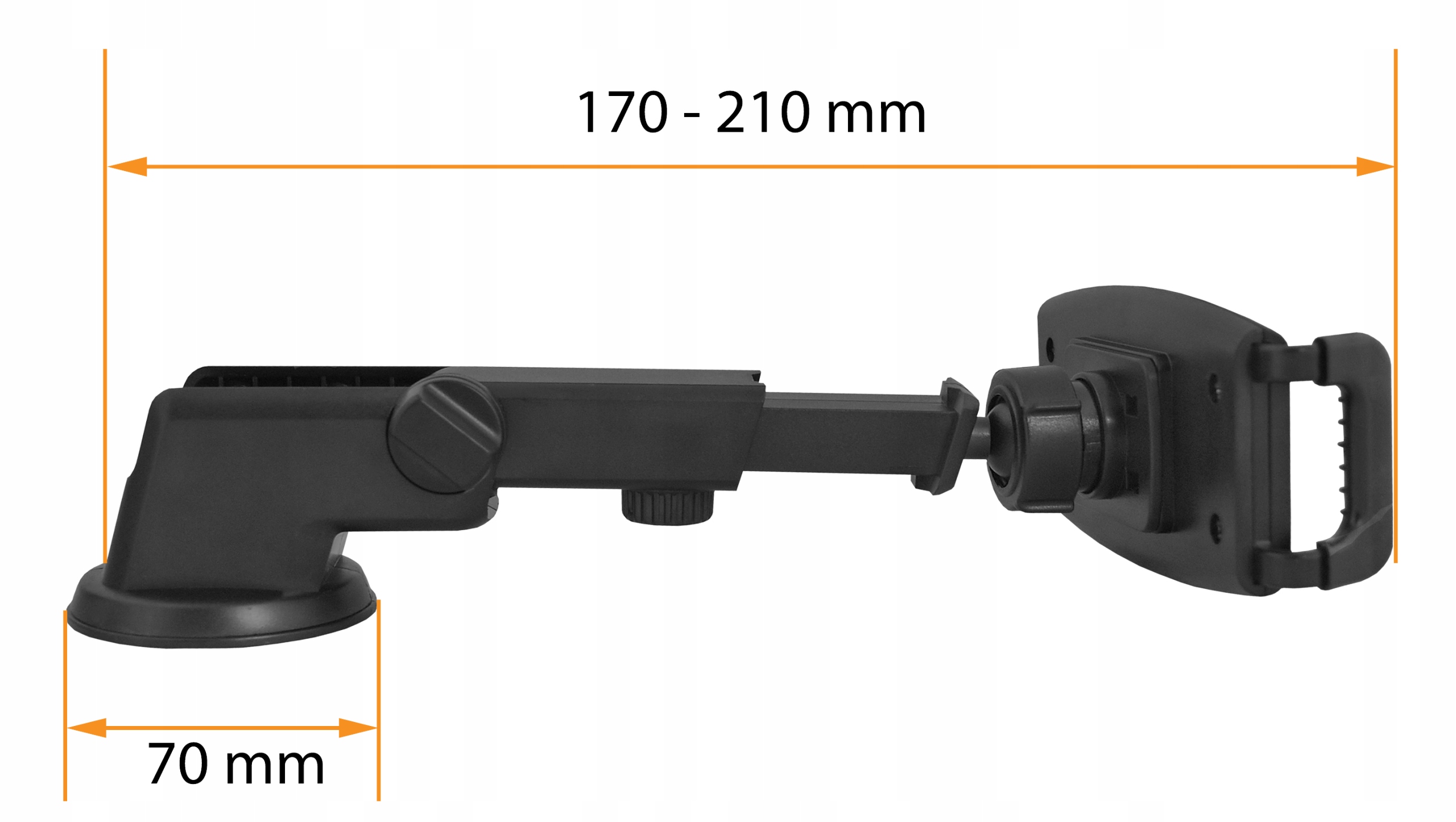 UCHWYT SAMOCHODOWY NA TELEFON NA SZYBĘ KOKPIT OBROTOWY REGULACJA PRZYSSAWKA Kolor czarny