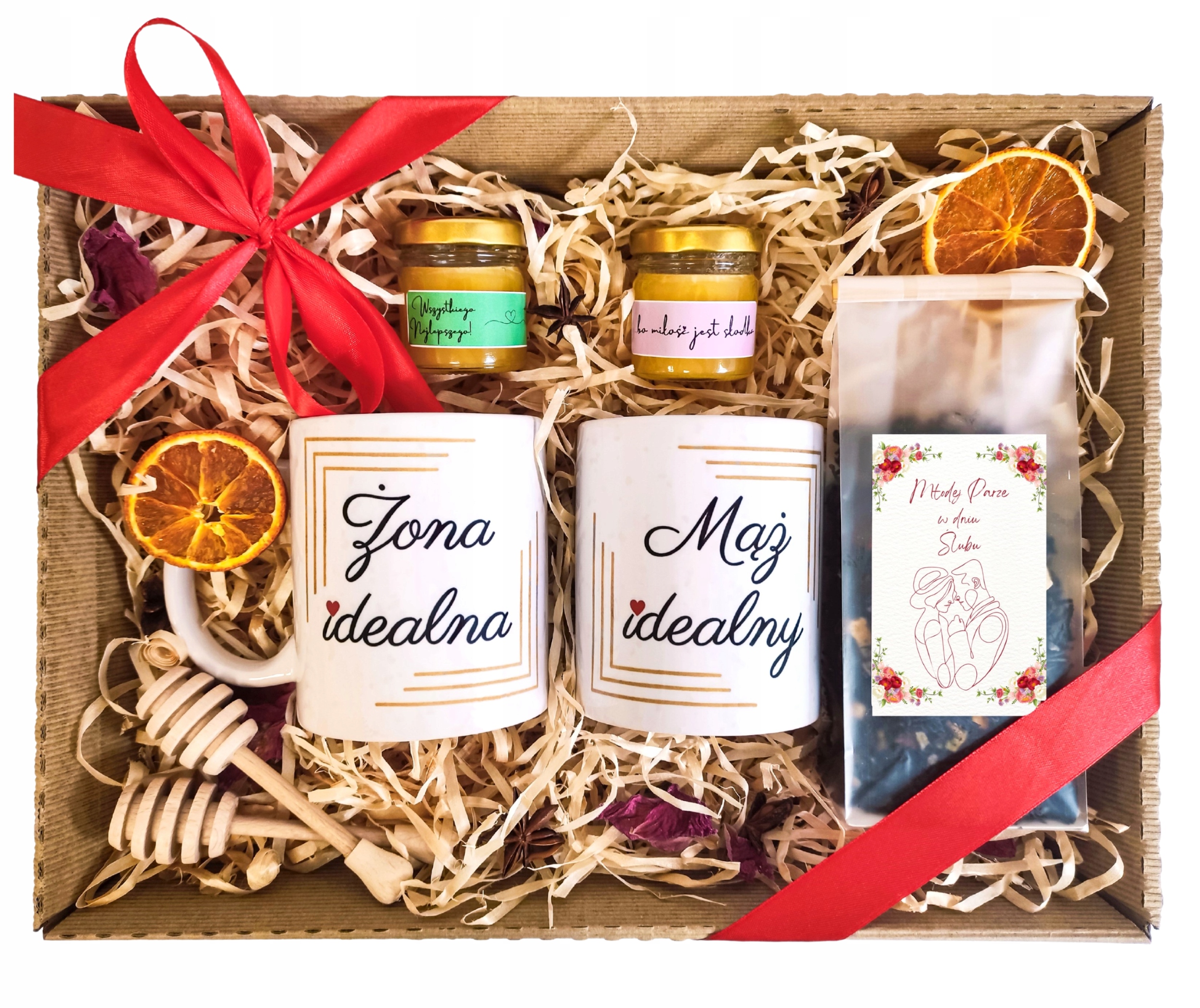 

Dla Młodej Pary Żona Mąż Ślub Zestaw Kubki