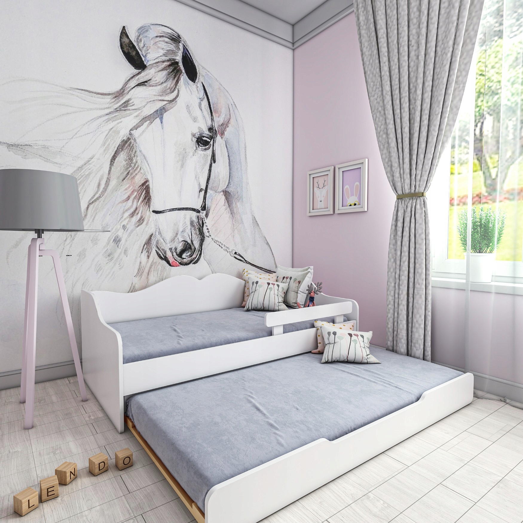 Łóżko dwuosobowe BELLA2 180x80 wysuwane Kod producenta BELLA218080