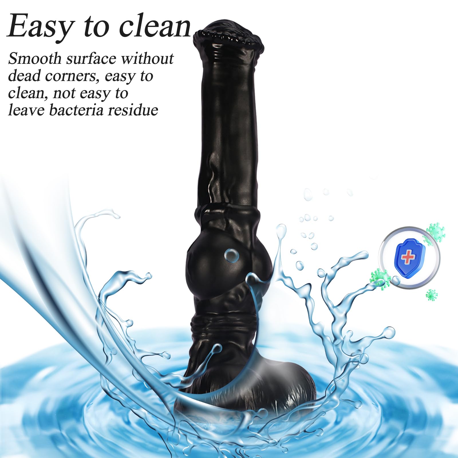 BDSMJOY Dildo Analne 380mm Czarny z Przyssawką dla Kobiet i Mężczyzn — miniatura 5