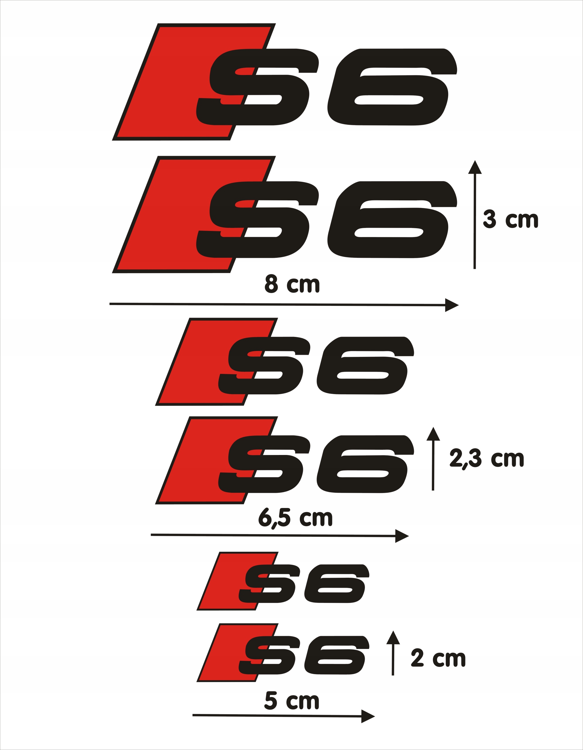 Audi S6 Komplet 6 Naklejek Na Zaciski Hamulcowe Hi Temp 8 Letnie Czarne