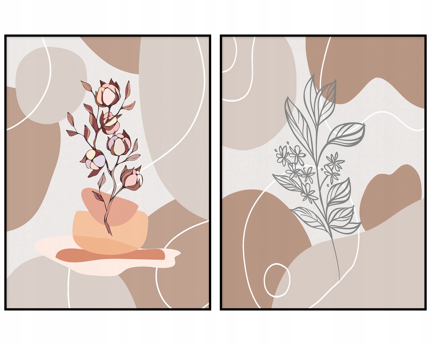 

Grafika dwa plakaty obrazy 2szt wzóry boho 50x70