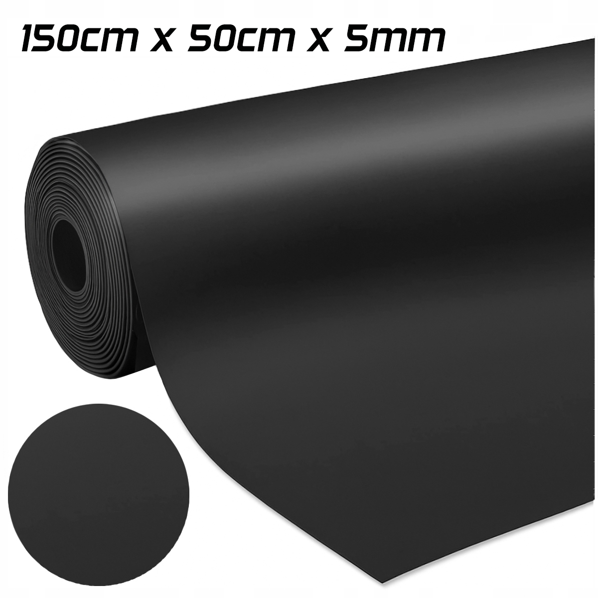 Płyta Gumowa Wykładzina 1500mm x 5mm 0.75m2 Guma Antypoślizgowa Gładka