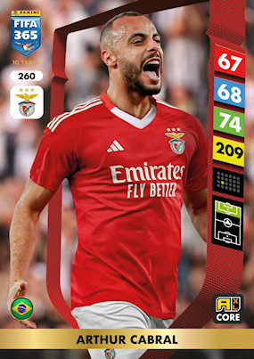 2025 Panini Adrenalyn XL Fifa 365 260 Arthur Cabral