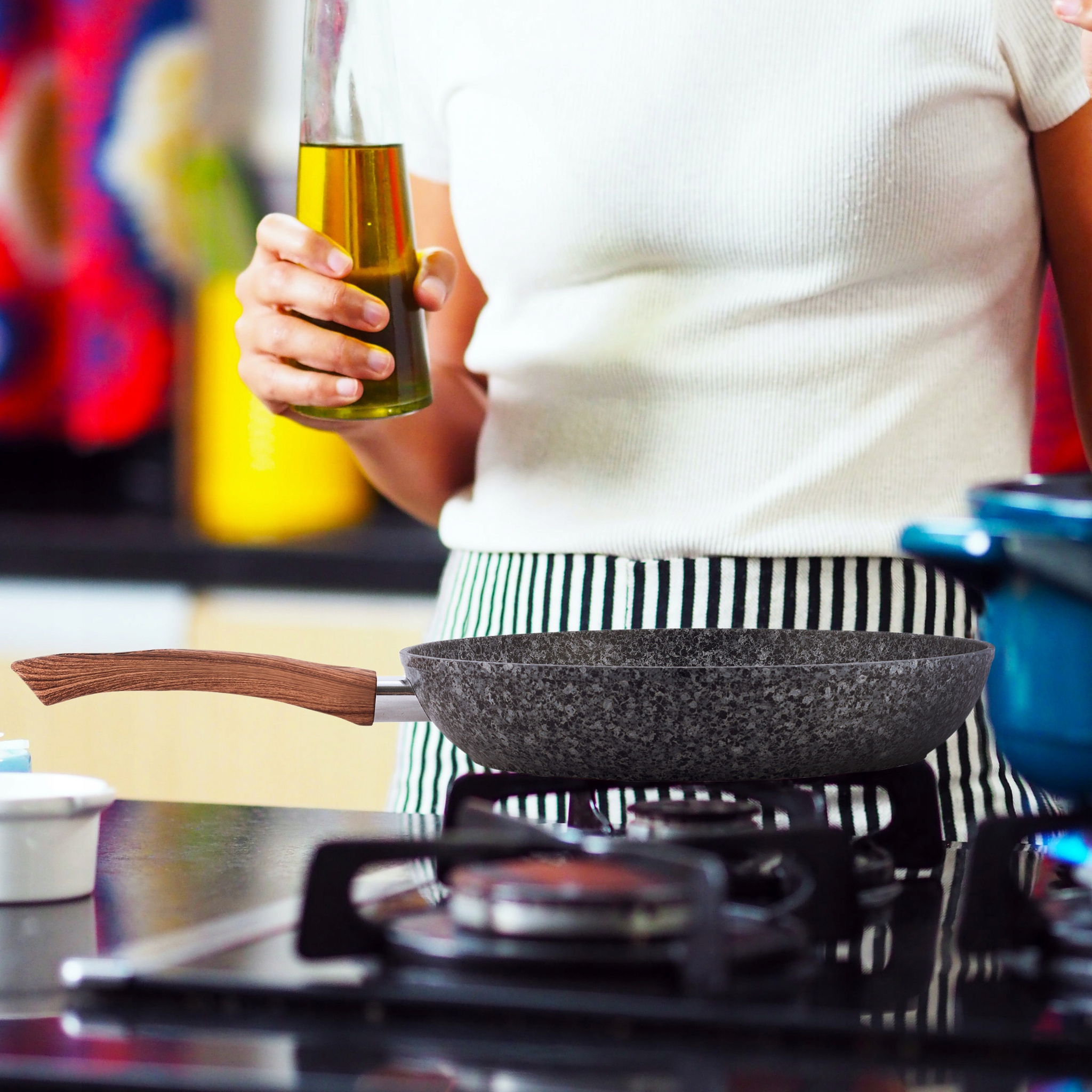 PATELNIA Z POWŁOKĄ GRANITOWĄ GRUBA ,INDUKCJA 26 cm Wysokość 50 mm