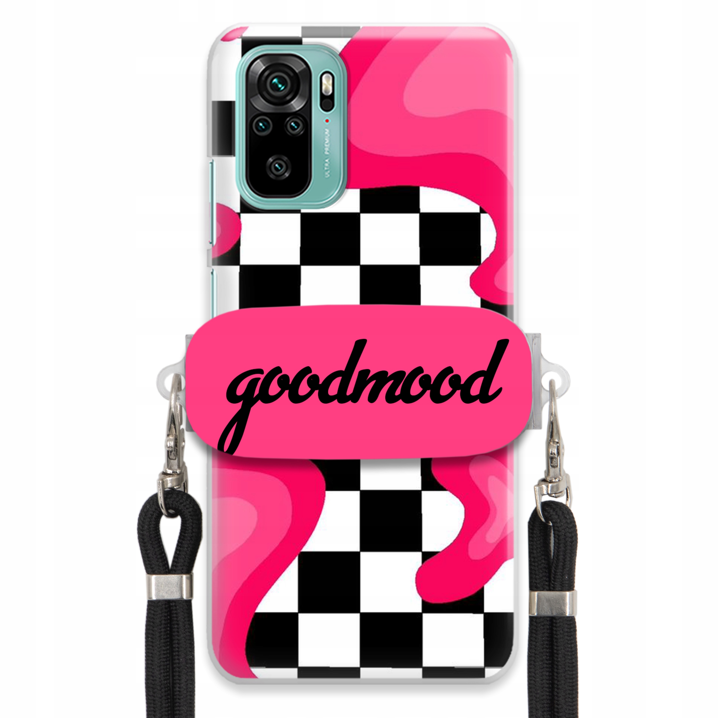 Puzdro Pre Xiaomi Redmi Note 10 Sada Case Držiak Vodítko Čierna Módne Splash