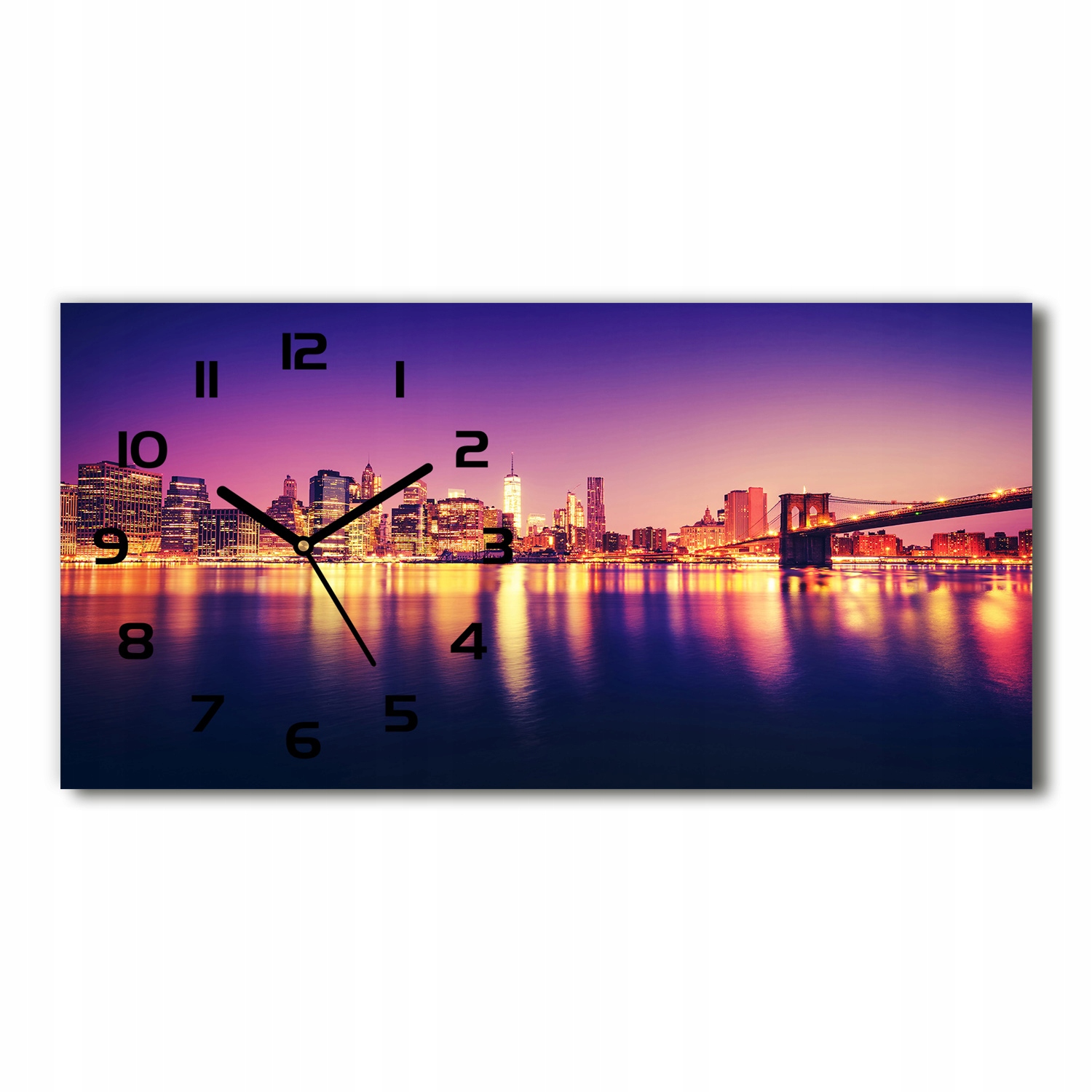 

Zegar ścienny szklany Manhattan Nowy Jork 60x30 cm