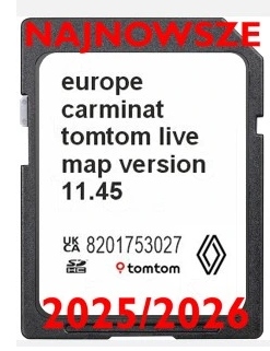 Nejnovější Mapa Renault Tomtom Carminat Live 2025 v Evropě 11.45 Sd karta