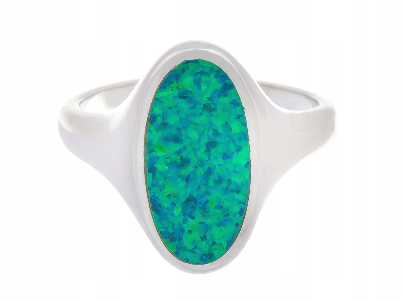 Vel Stříbrný Prstýnek 0,17 S Opálem 23 MM Dárek