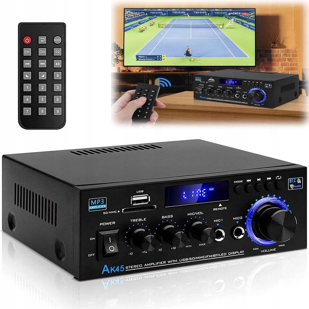 Zesilovač AK45 Hifi 40W 40W Bluetooth 5.0 Mini Audio